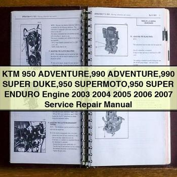 KTM 950 ADVENTURE 990 ADVENTURE 990 Super DUKE 950 SuperMOTO 950 Super ENDURO Engine 2003 2004 2005 2006 2007 Service Repair Manual