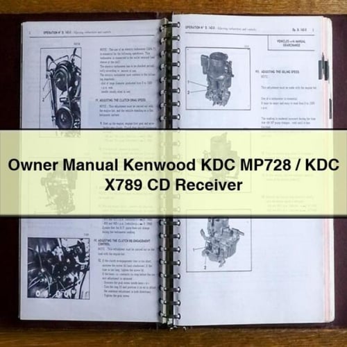 Owner Manual Kenwood KDC MP728 / KDC X789 CD Receiver PDF Download