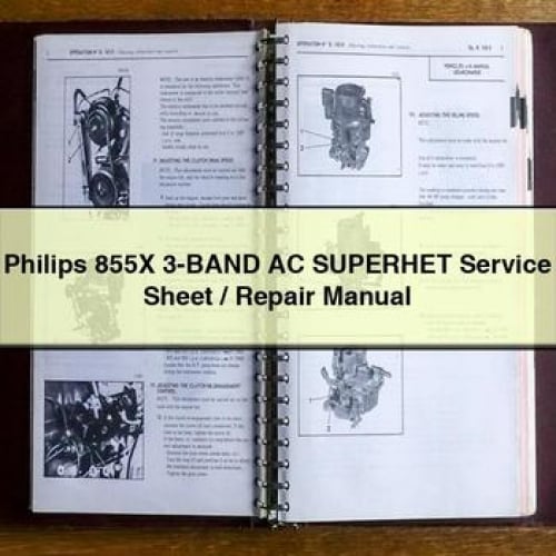 Philips 855X 3-BAnd AC SuperHET Service Sheet / Repair Manual PDF Download