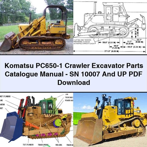 Komatsu PC650-1 Crawler Excavator Parts Catalogue Manual-SN 10007 And UP