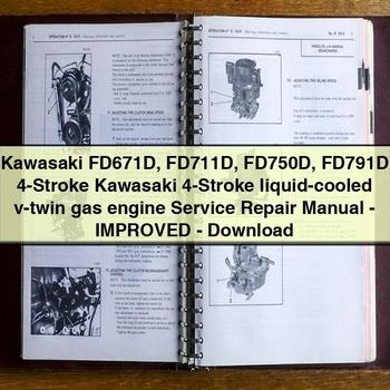 Kawasaki FD671D FD711D FD750D FD791D 4-Stroke Kawasaki 4-Stroke liquid-cooled v-twin gas engine Service Repair Manual-Improved-PDF