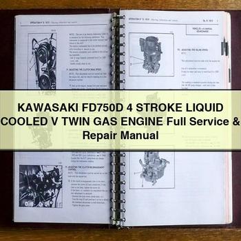 Manuel complet de réparation et d'entretien du moteur à essence bicylindre en V refroidi par liquide KAWASAKI FD750D 4 TEMPS