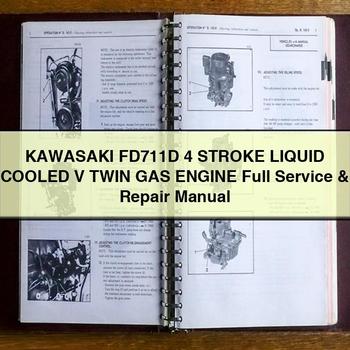 Manuel complet de réparation et d'entretien du moteur à essence bicylindre en V refroidi par liquide KAWASAKI FD711D 4 TEMPS