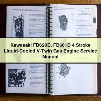 Manuel de réparation et d'entretien du moteur à essence bicylindre en V à 4 temps refroidi par liquide Kawasaki FD620D FD661D