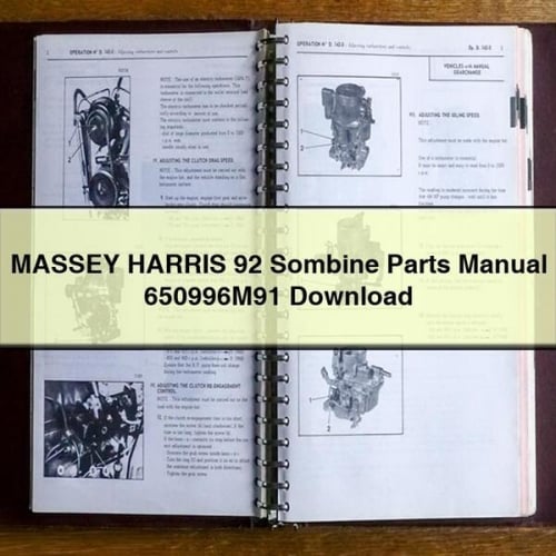 MASSEY HARRIS 92 COMBINE Parts Manual 650996M91 PDF Download Download