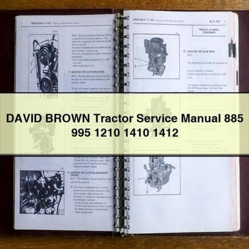 Manual de servicio y reparación de tractores DAVID BROWN 885 995 1210 1410 1412