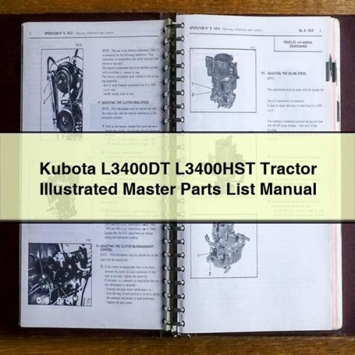 Kubota L3400DT L3400HST Tractor Illustrated Master Parts List Manual PDF Download