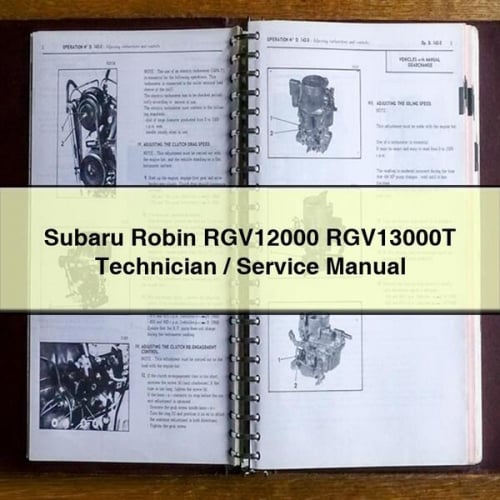 Manuel de réparation et d'entretien pour Subaru Robin RGV12000 RGV13000T