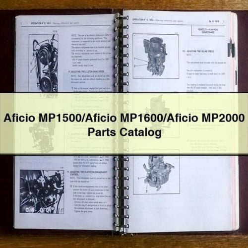 Aficio MP1500/Aficio MP1600/Aficio MP2000 Parts Catalog