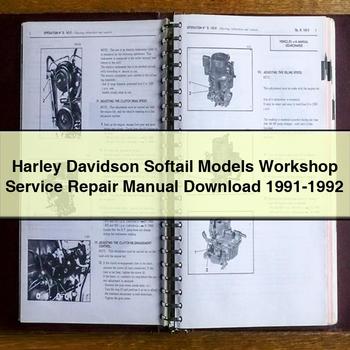 Manual de reparación y servicio del taller de modelos Harley Davidson Softail 1991-1992