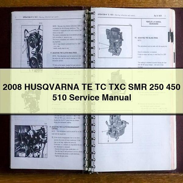 2008 HUSQVARNA TE TC TXC SMR 250 450 510 Service Repair Manual