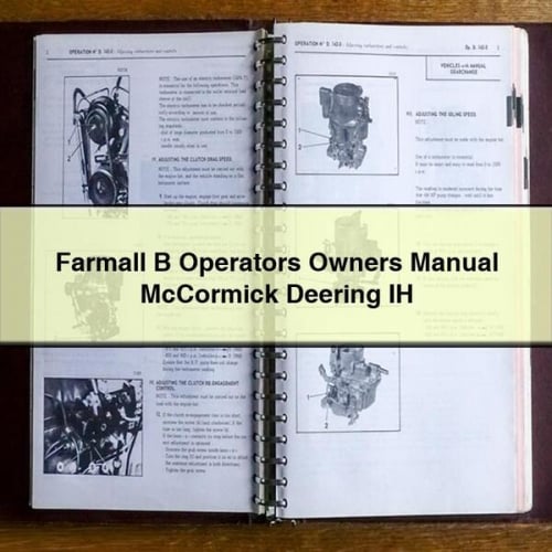 Farmall B Operators Owners Manual McCormick Deering IH PDF Download