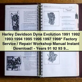 Harley Davidson Dyna Evolution 1991 1992 1993 1994 1995 1996 1997 1998  Factory Service/Repair/ Workshop Manual -Years 91 92 93 94 95 96 97 98