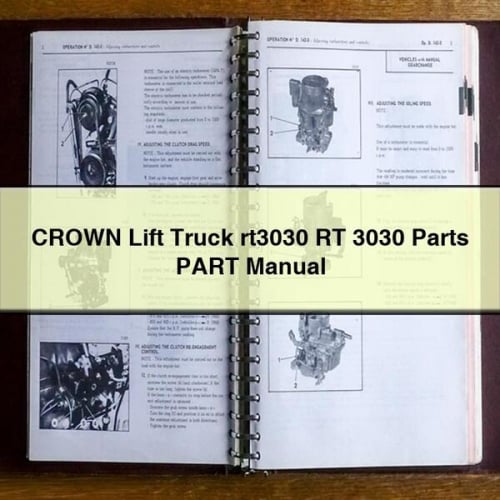 CROWN Lift Truck rt3030 RT 3030 Parts PART Manual PDF Download