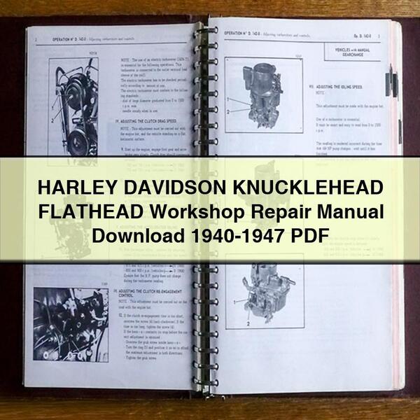 HARLEY DAVIDSON KNUCKLEHEAD FLATHEAD Workshop Repair Manual  1940-1947