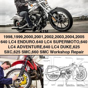 KTM 1998 1999 2000 2001 2002 2003 2004 2005 640 LC4 ENDURO.640 LC4 SuperMOTO 640 LC4 ADVENTURE 640 LC4 DUKE 625 SXC 625 SMC 660 SMC Workshop Repair Manual