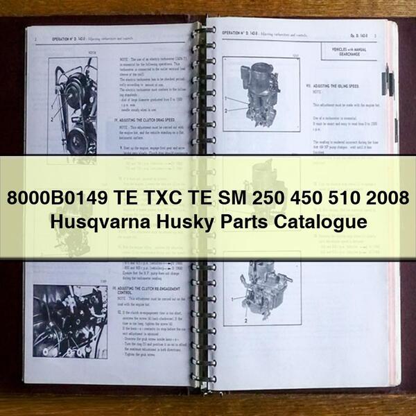 8000B0149 TE TXC TE SM 250 450 510 2008 Husqvarna Husky Parts Catalogue