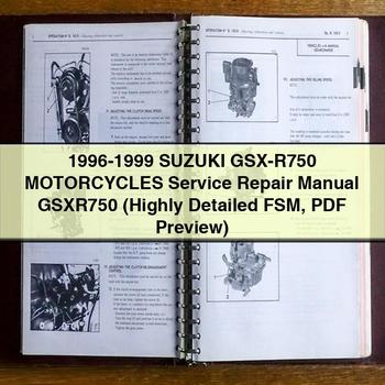 1996-1999 Suzuki GSX-R750 MOTORCYCLES Service Repair Manual GSXR750 (Highly Detailed FSM Preview)