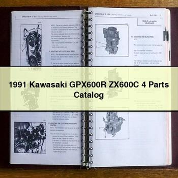 Catalogue de pièces Kawasaki GPX600R ZX600C 4 pièces 1991