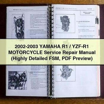 Manual de servicio y reparación de motocicletas Yamaha R1/YZF-R1 2002-2003 (vista previa de FSM muy detallada)