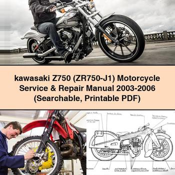 kawasaki Z750 (ZR750-J1) Motorcycle Service & Repair Manual 2003-2006 (Searchable )