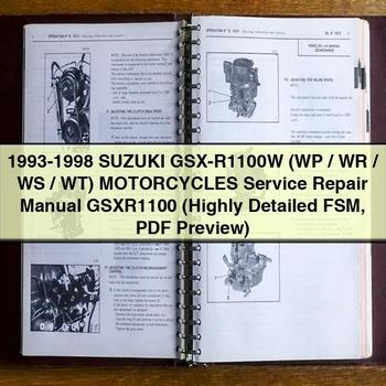 1993-1998 Suzuki GSX-R1100W (WP/WR/WS/WT) MOTORCYCLES Service Repair Manual GSXR1100 (Highly Detailed FSM Preview)