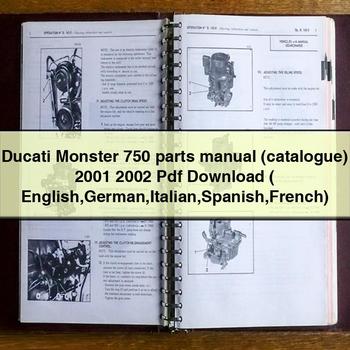 Manual de piezas Ducati Monster 750 (catálogo) 2001 2002 (inglés alemán italiano español francés)