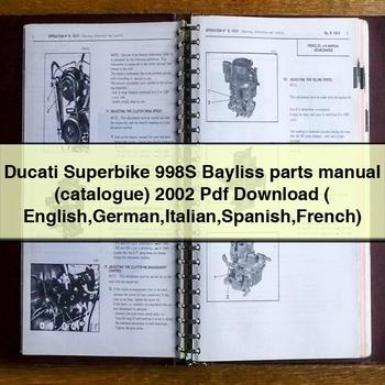 Ducati Superbike 998S Bayliss parts Manual (catalogue) 2002 Pdf  ( English German Italian Spanish French)