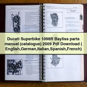 Ducati Superbike 1098R Bayliss parts Manual (catalogue) 2009 Pdf  ( English German Italian Spanish French)