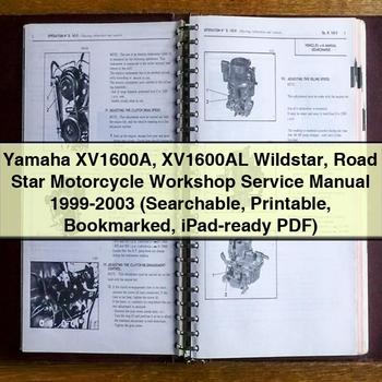 Manual de taller y reparación de motocicletas Yamaha XV1600A XV1600AL Wildstar Road Star 1999-2003 (con capacidad de búsqueda, imprimible, marcado como favorito, compatible con iPad)