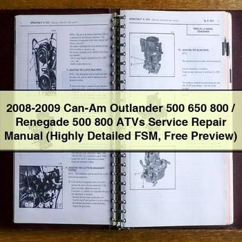 2008-2009 Can-Am Outlander 500 650 800/Renegade 500 800 ATVs Service Repair Manual (Highly Detailed FSM Free Preview)