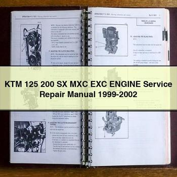 KTM 125 200 SX MXC EXC Engine Service Repair Manual 1999-2002