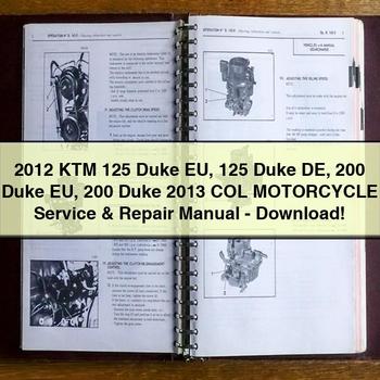 Manuel de réparation et d'entretien de moto KTM 125 Duke EU 125 Duke DE 200 Duke EU 200 Duke 2013 COL-