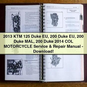 Manuel de réparation et d'entretien de moto KTM 125 Duke EU 200 Duke EU 200 Duke MAL 200 Duke 2014 COL - 2013