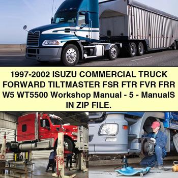 Manuel d'atelier pour camion commercial Isuzu 1997-2002 Forward TILTMaster FSR FTR FVR FRR W5 WT5500-5-ManuelS DANS LE FICHIER ZIP.