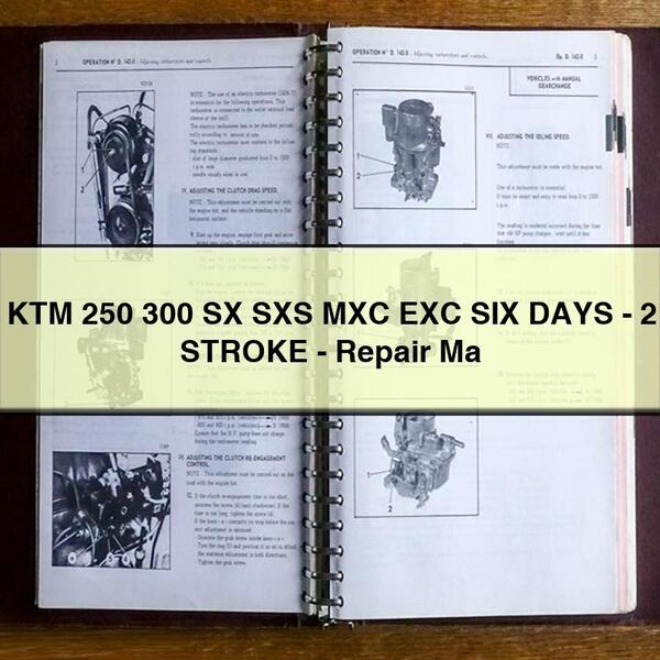 KTM 250 300 SX SXS MXC EXC SIX DAYS-2 STROKE-Repair Ma