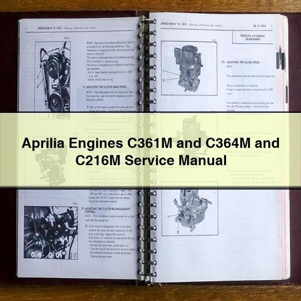 Manuel de réparation et d'entretien des moteurs Aprilia C361M et C364M et C216M