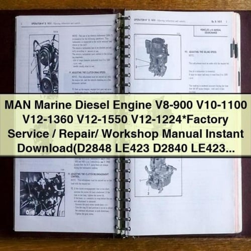 MAN Marine Diesel Engine V8-900 V10-1100 V12-1360 V12-1550 V12-1224 Factory Service/Repair/ Workshop Manual (D2848 LE423 D2840 LE423 D2842 LE423 D2842 LE433 D2842 LE443)