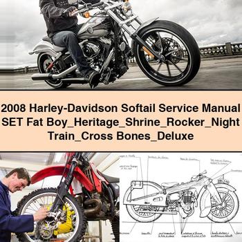 2008 Harley-Davidson Softail Service Repair Manual SET Fat Boy Heritage Shrine Rocker Night Train Cross Bones Deluxe