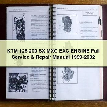 KTM 125 200 SX MXC EXC Engine Full Service & Repair Manual 1999-2002