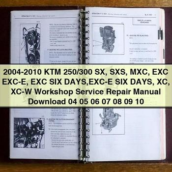 2004-2010 KTM 250/300 SX SXS MXC EXC EXC-E EXC SIX DAYS EXC-E SIX DAYS XC XC-W Workshop Service Repair Manual  04 05 06 07 08 09 10