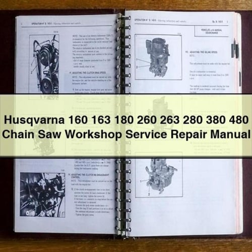 Manual de reparación y servicio del taller de motosierras Husqvarna 160 163 180 260 263 280 380 480