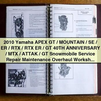 Manual de taller, mantenimiento, reparación y revisión de motos de nieve Yamaha APEX GT / MountAIN / SE / ER / RTX / RTX ER / GT 40TH ANNIVERSARY / MTX / ATTAK / GT 2010