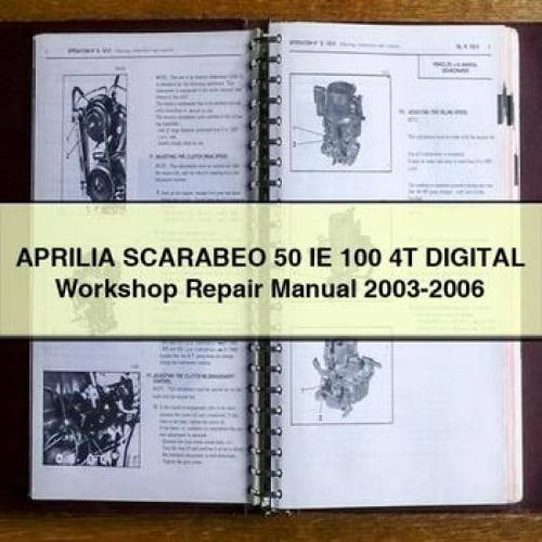 Manuel de réparation d'atelier numérique APRILIA SCARABEO 50 IE 100 4T 2003-2006