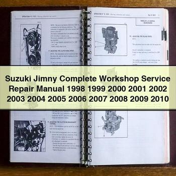 Manuel de réparation et d'entretien complet de Suzuki Jimny 1998 1999 2000 2001 2002 2003 2004 2005 2006 2007 2008 2009 2010