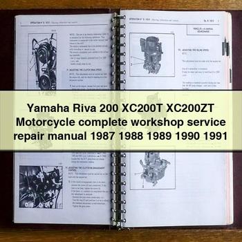 Yamaha Riva 200 XC200T XC200ZT Motorcycle complete Workshop Service Repair Manual 1987 1988 1989 1990 1991