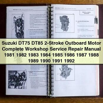 Manual completo de reparación y servicio del motor fueraborda de 2 tiempos Suzuki DT75 DT85 1981 1982 1983 1984 1985 1986 1987 1988 1989 1990 1991 1992