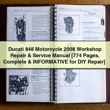 Manual de taller, reparación y servicio de la motocicleta Ducati 848 2008 [774 páginas, completo e informativo para reparaciones por cuenta propia]