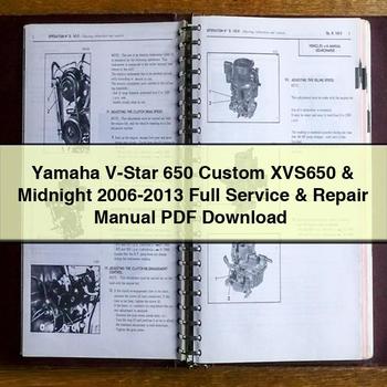 Manual de servicio y reparación completo de Yamaha V-Star 650 Custom XVS650 y Midnight 2006-2013