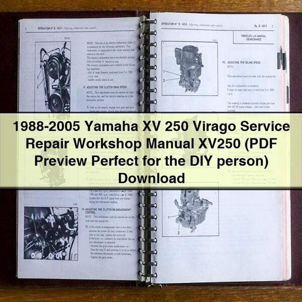 1988-2005 Yamaha XV 250 Virago Service Repair Workshop Manual XV250 (PDF Preview Perfect for the DIY person)